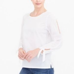 J. Crew Factory Bow-Sleeve Peekaboo Blouse